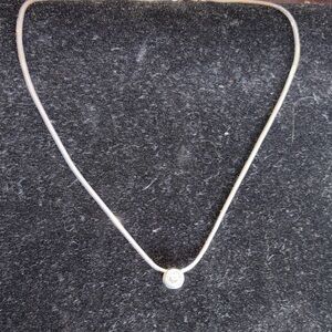 Sterling Silver Bezel Set CZ 16” Necklace